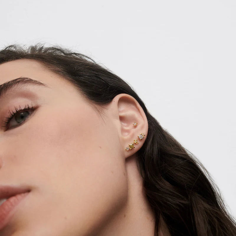 Green Fleur Single Stud Earring
