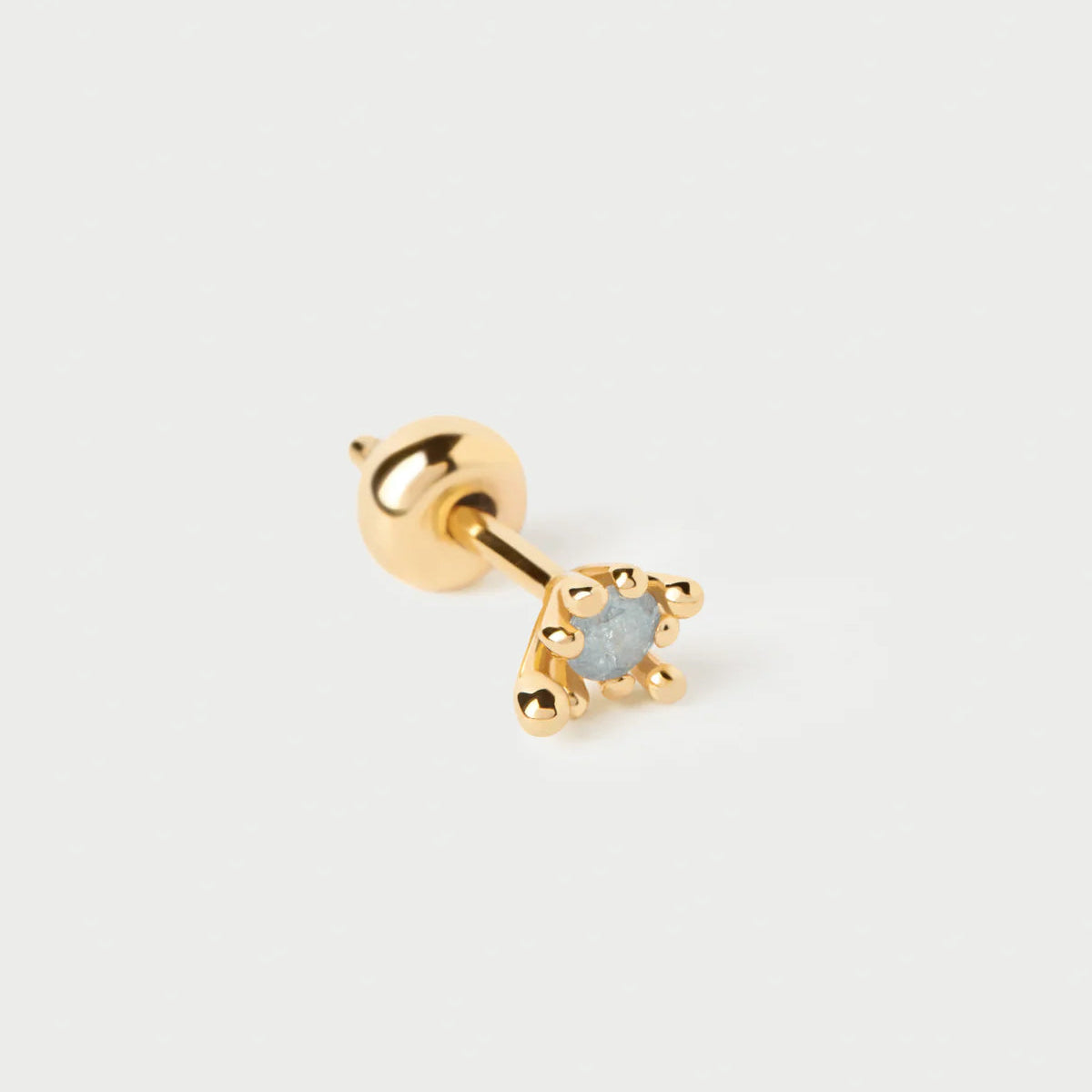 Grey Fleur Single Stud Earring