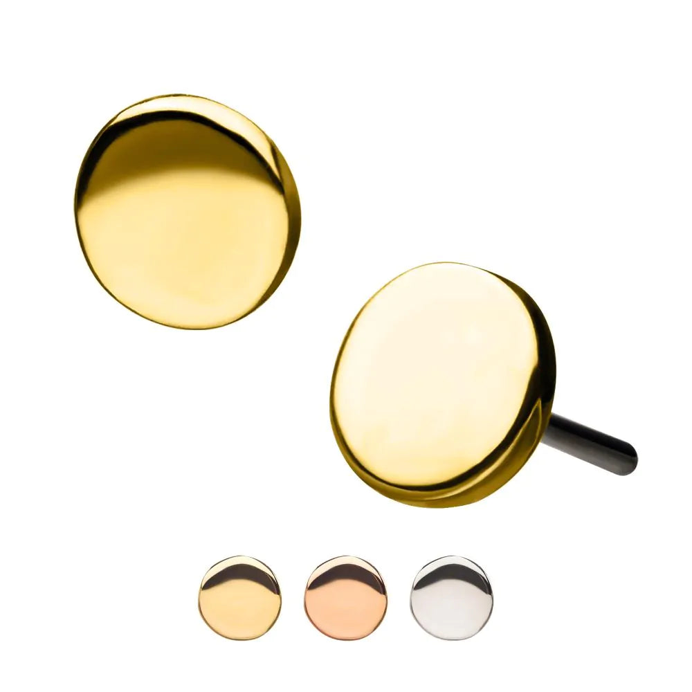 14Kt Gold Threadless Disk Top