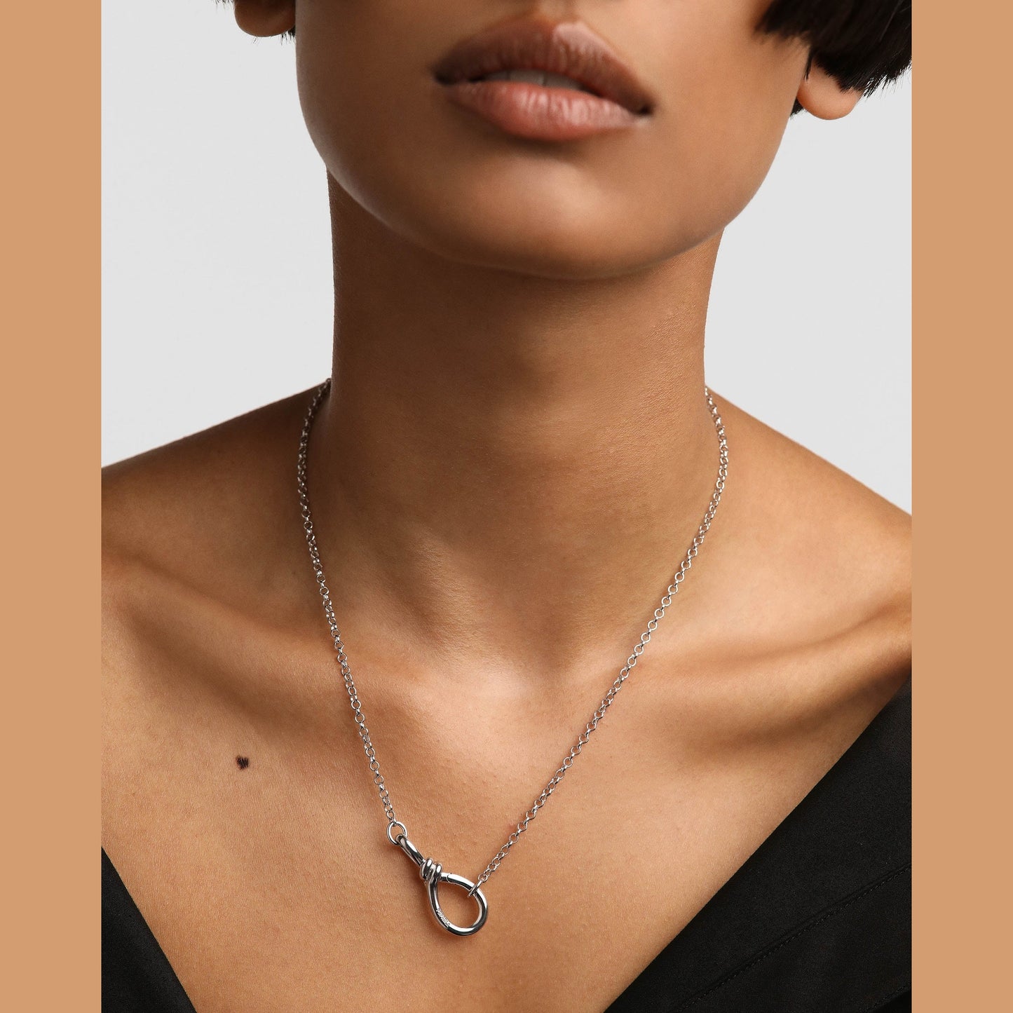 Stacker Clasp Silver Chain Neclace
