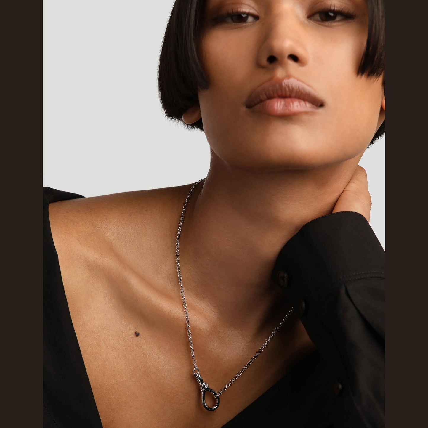Stacker Clasp Silver Chain Neclace