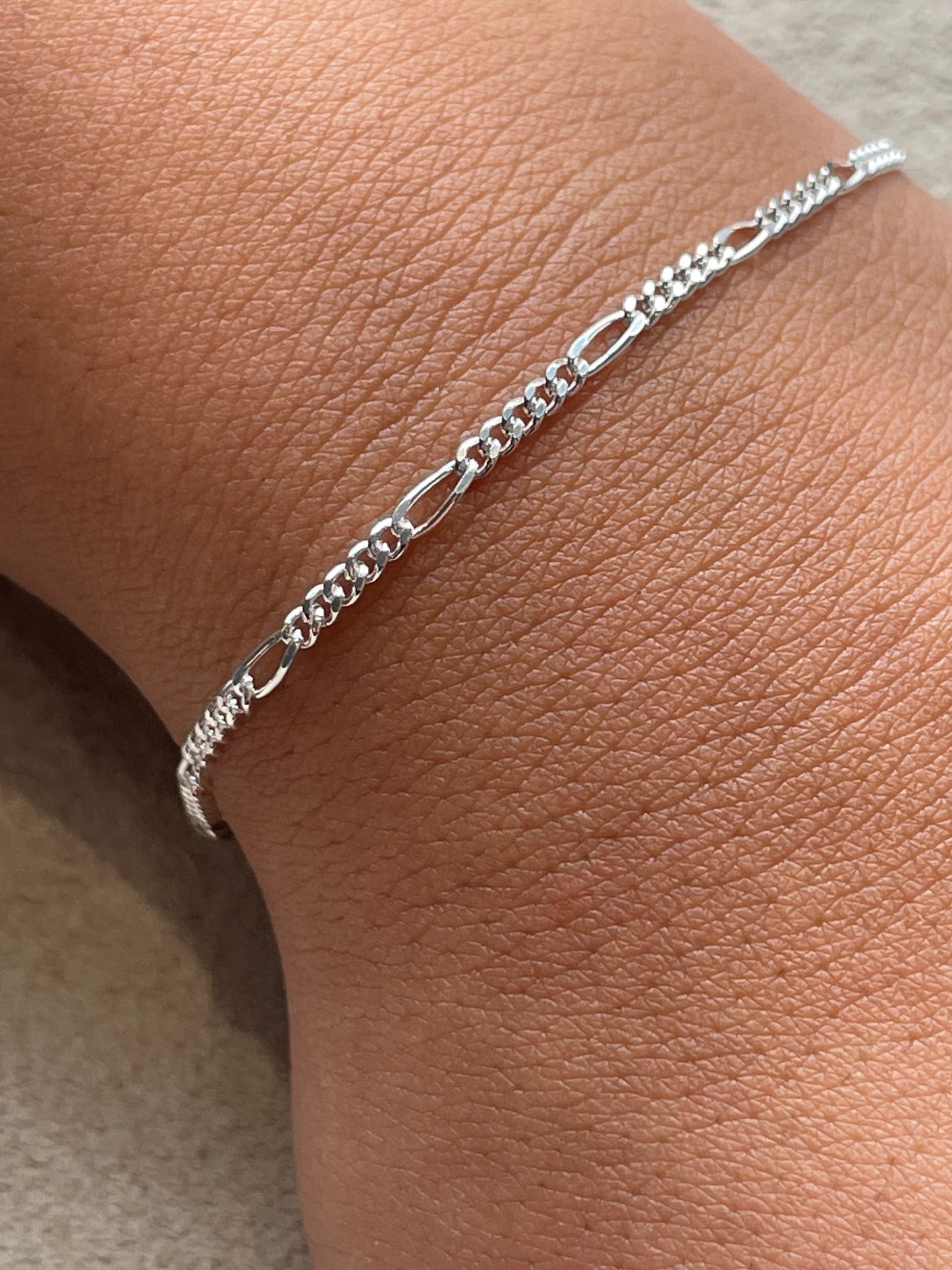 Milan - Diamond Cut Figaro Chain. Sterling Silver