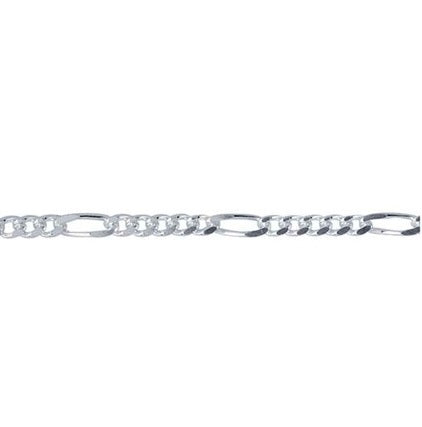 Milan - Diamond Cut Figaro Chain. Sterling Silver