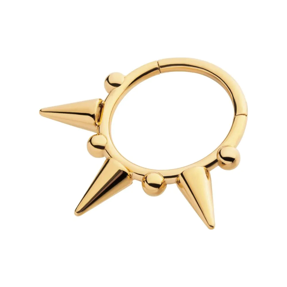24Kt Gold Spike Front Facing Hinged Segment Clicker