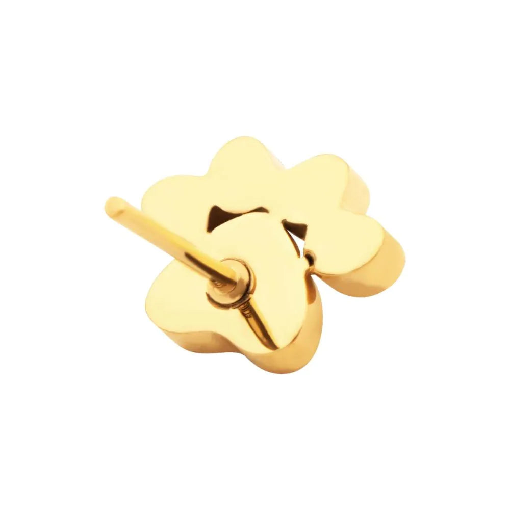 24KT Gold PVD Titanium Threadless with Paw Top