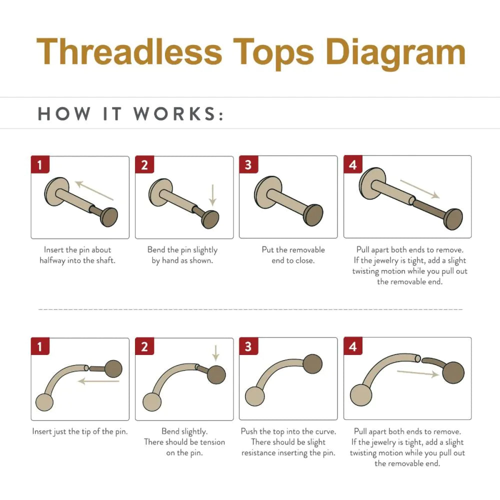 24KT Gold PVD Titanium Threadless with Paw Top