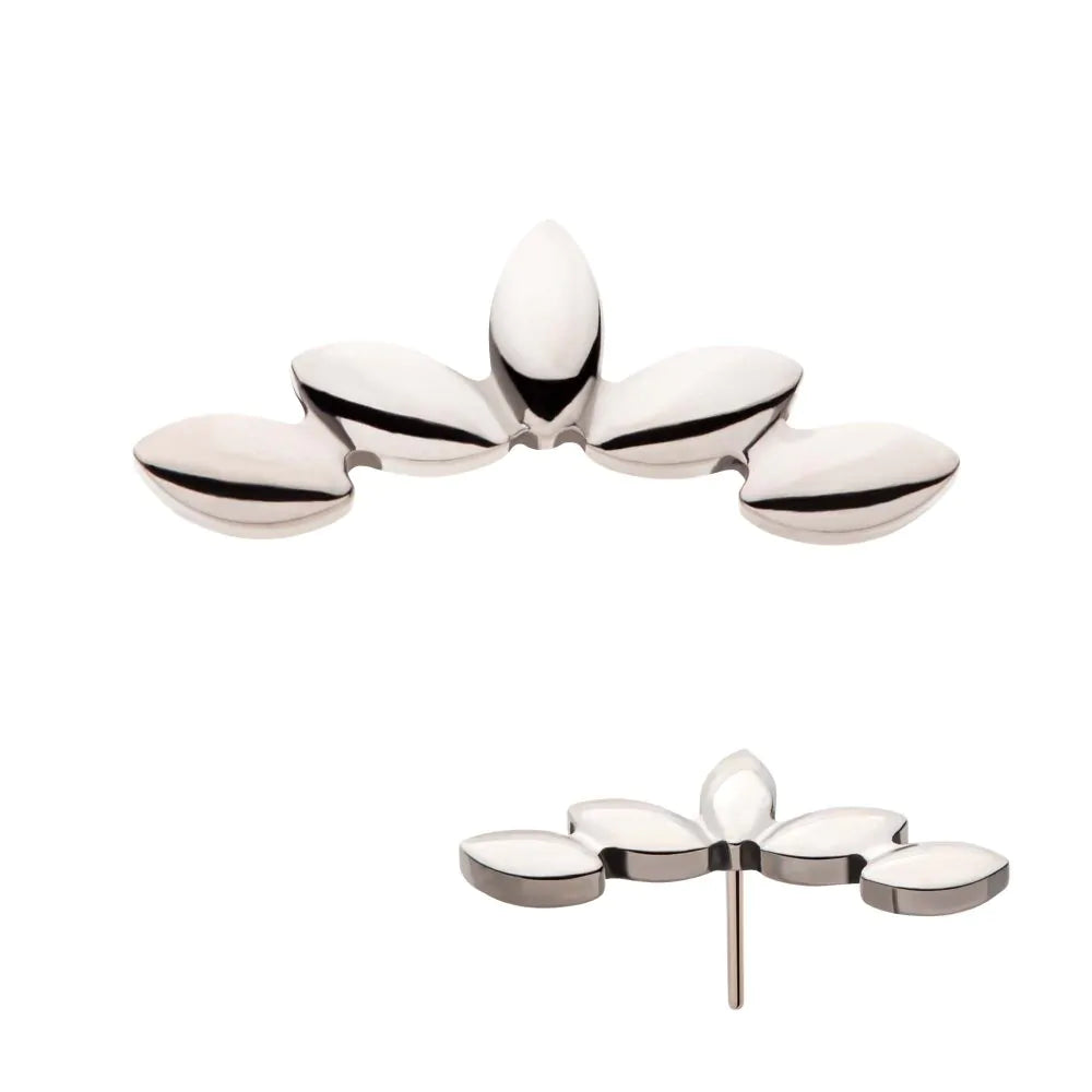Titanium Threadless 5-Cluster Fan Shape Top