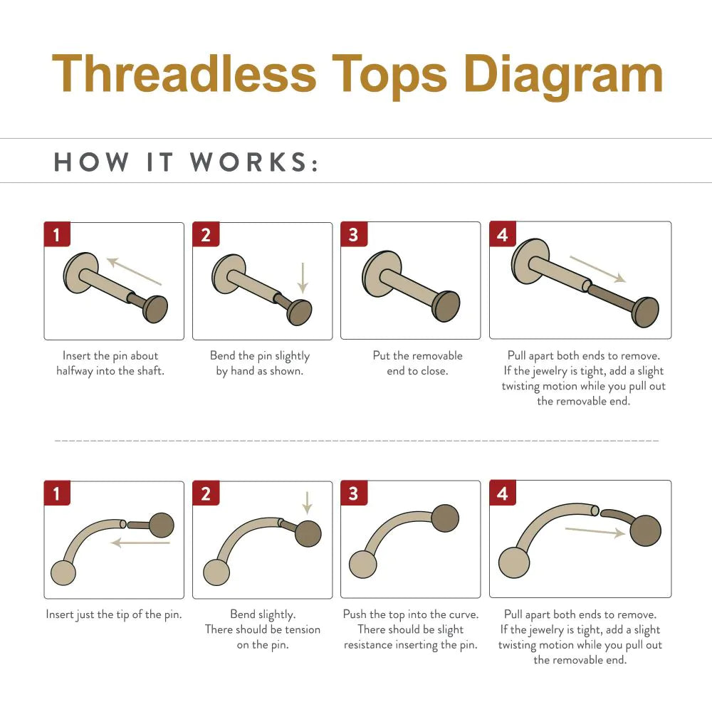 Titanium Threadless Teardrop Gem Trinity Top