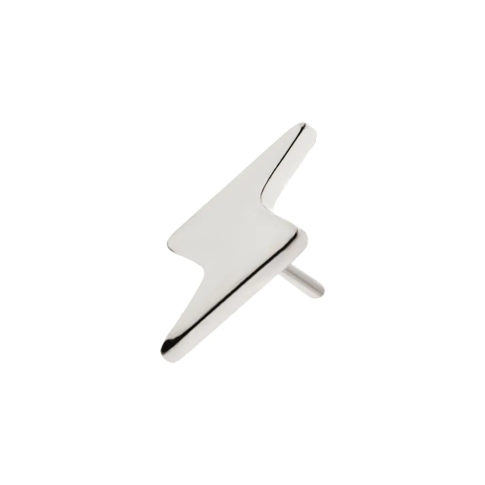 24KT Gold PVD Titanium Threadless with Short Lightning Bolt Top