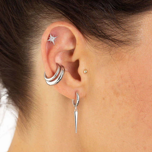Silver Chunky Single Ear cuff