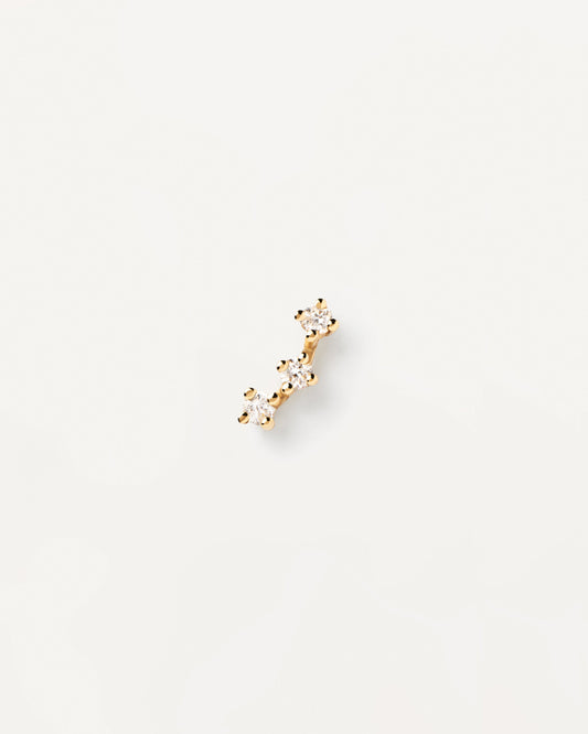 18k Solid Yellow Gold and Diamond Brooklyn Single Earring