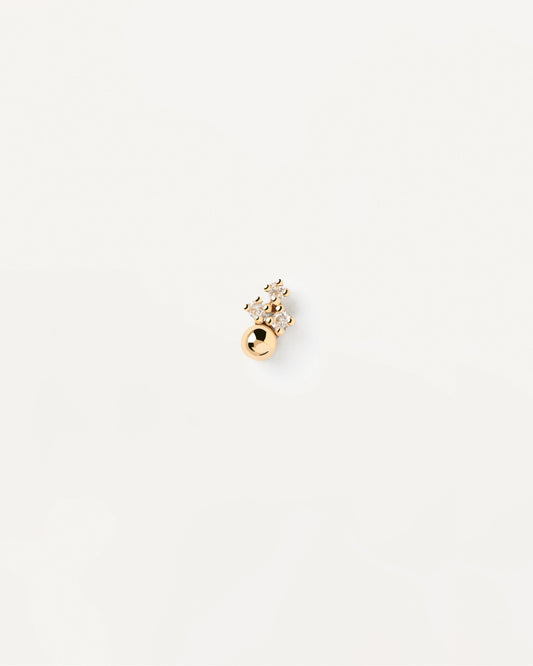 18k Solid Yellow Gold and Diamond Blake Single Earring