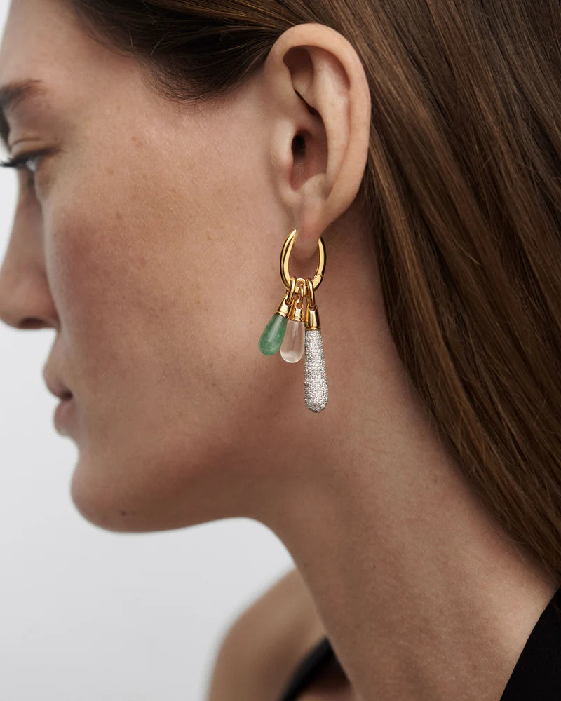 Rock crystal Jupiter single hoop