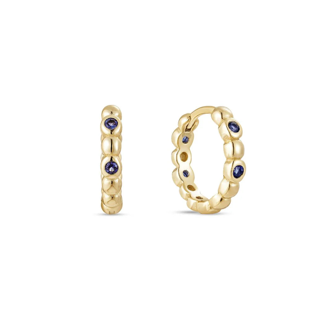 Riva yellow gold pated hoop earring (Single)