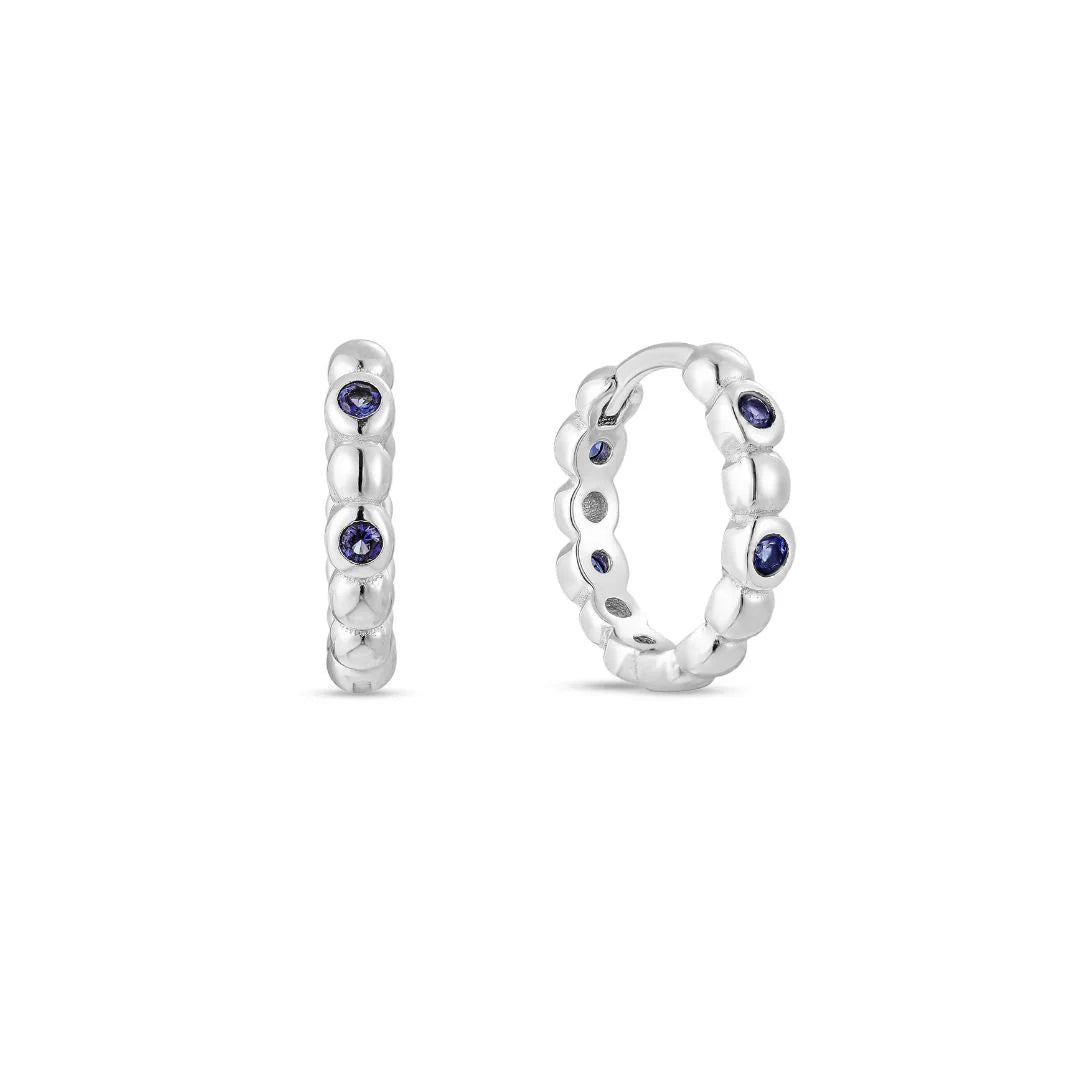 Riva white gold pated hoop earring  (Single)