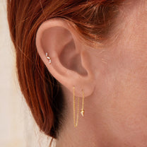 Espiga Yellow Gold Plated Spike Threader Earring