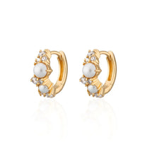 Gold Hannah Martin Pearl Huggie Earrings
