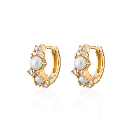 Hannah Martin Pearl Huggie Earrings
