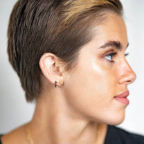 Black Gold Galaxy Huggie Hoops