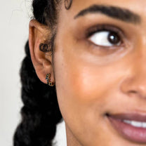 Black Gold Galaxy Huggie Hoops