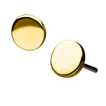 14Kt Solid Gold Threadless Disk Top