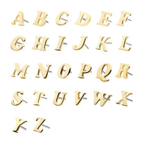 14Kt Yellow Gold Threadless Cooper Black Italic Letter Tops