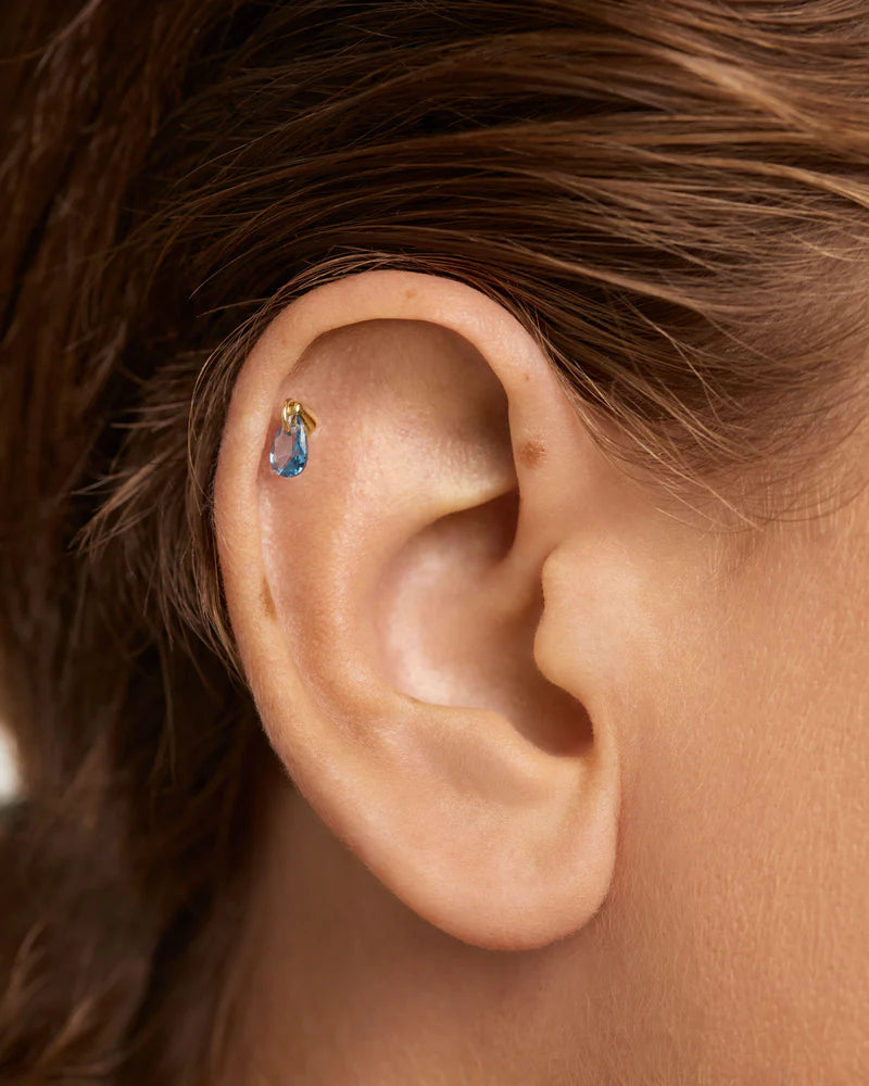Blue Lily single earring