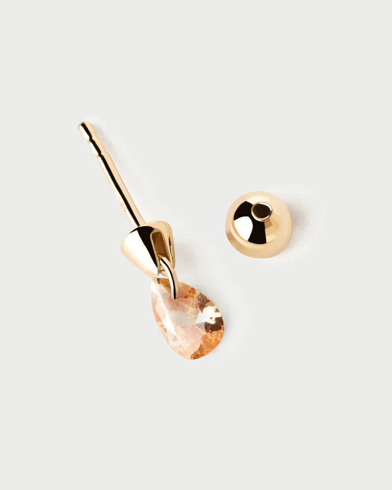 Peach Lily single earring