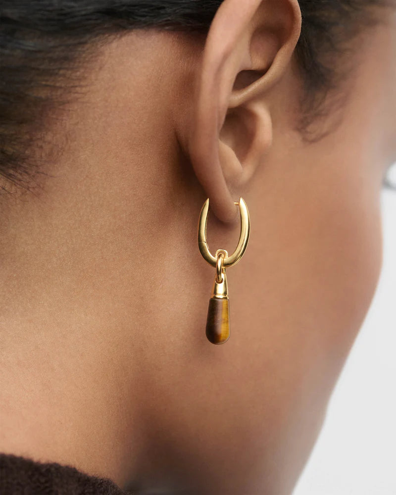 Tiger Eye Jupiter single hoop