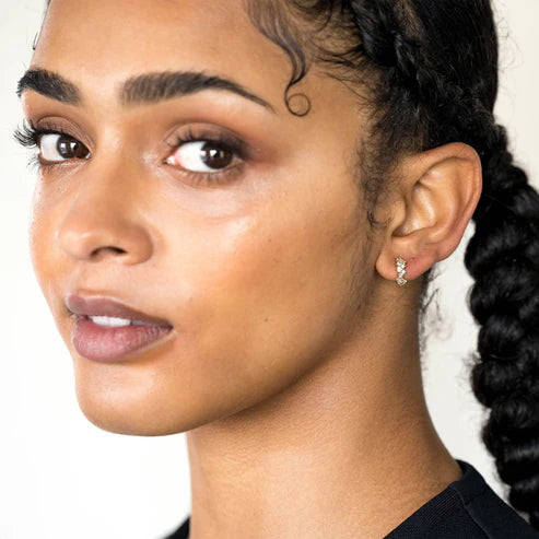 Sparkly Gold Galaxy Huggie Hoops