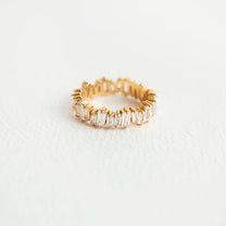 Sparkly Clear Gold Baguette Eternity Ring
