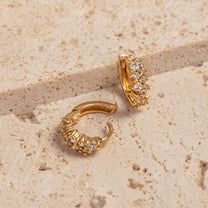 Sparkly Gold Galaxy Huggie Hoops