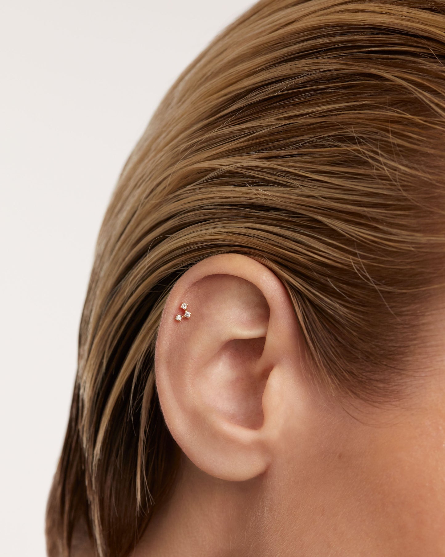 18k Solid Yellow Gold and Diamond Nolita Single Earring