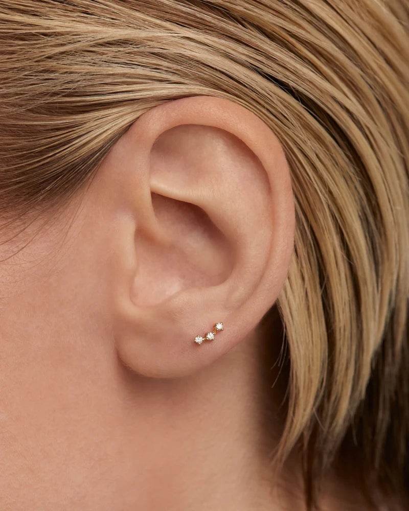 Diamonds and gold Brooklyn Single Earring