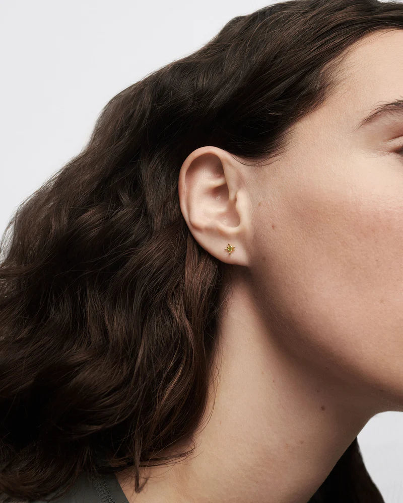 Green Fleur single earring