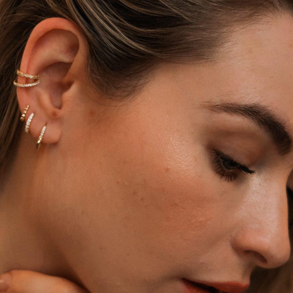Eterna Gold Plated Single Huggie Hoop Earring