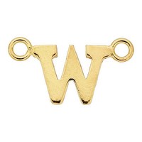 14/20 Yellow Gold-Filled Initial Alphabet Connector Festoon Pendant, "W"