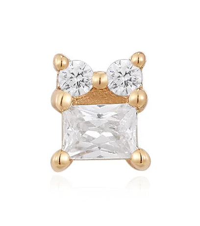 Bam Bam - White CZ 14K Yellow Gold