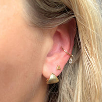 Vela Yellow Gold Plated Chunky Wedge Hoop Earring