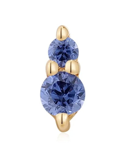 Prim Grey Blue CZ - 14K Yellow Gold