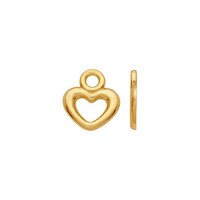 14CT Yellow Gold Open Heart Charm