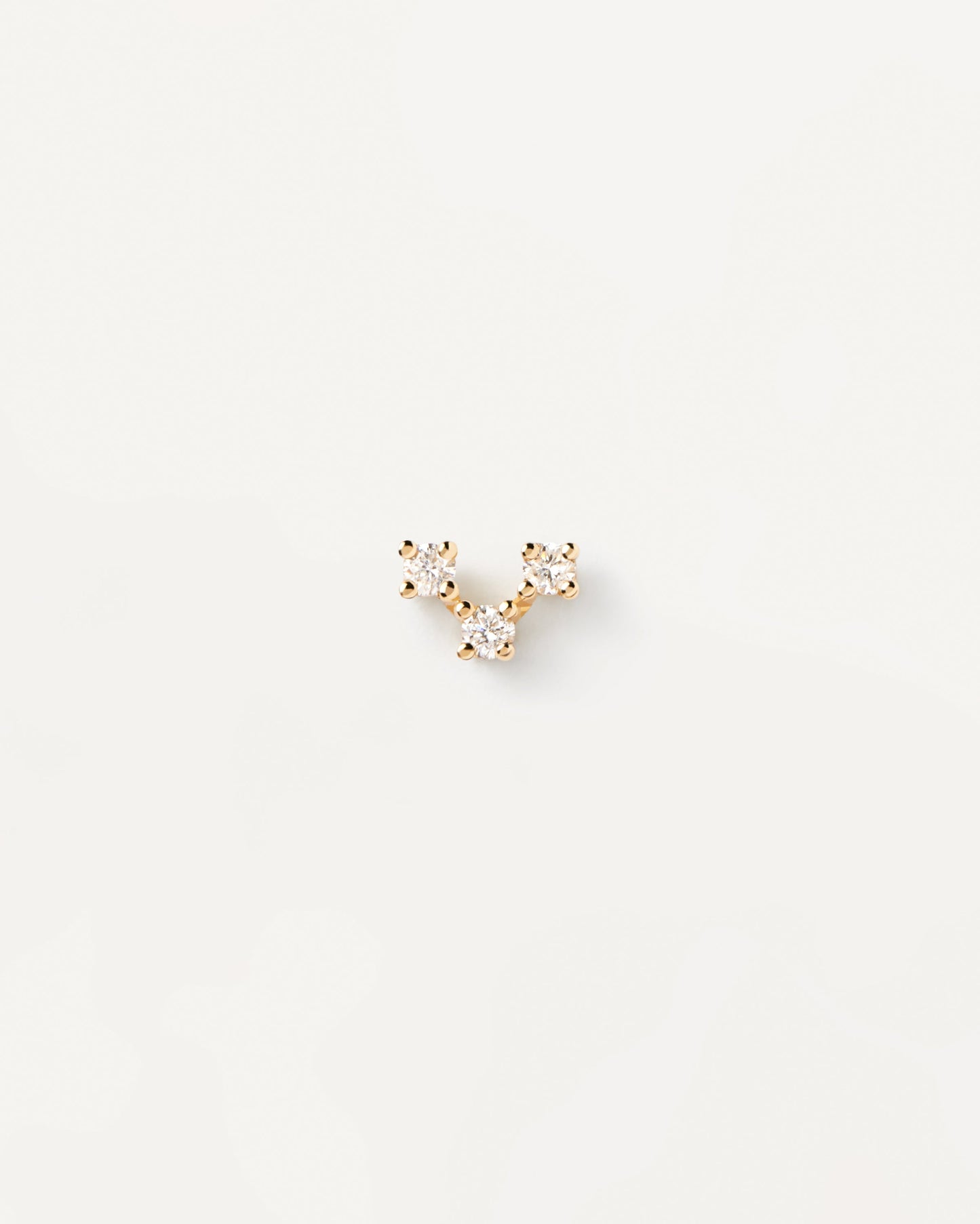 18k Solid Yellow Gold and Diamond Nolita Single Earring