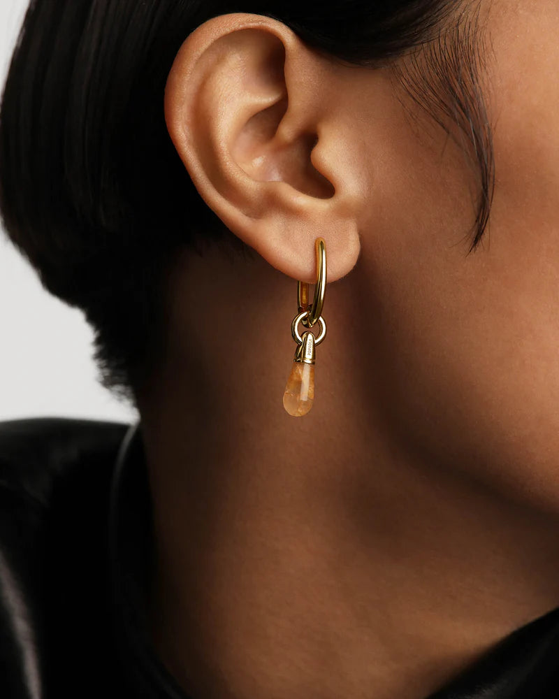 Yellow Aventurine Jupiter Single Hoop