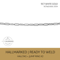 Bath - 9ct White Gold 2.3mm Paper Chain