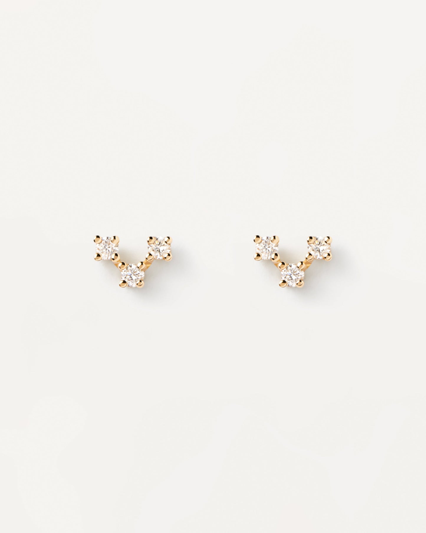18k Solid Yellow Gold and Diamond Nolita Single Earring