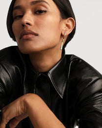 Labradorite Large Jupiter Single Hoop