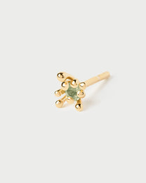 Green Fleur single earring
