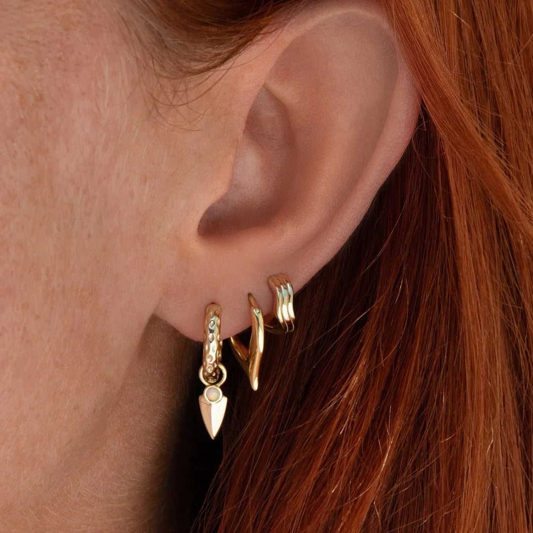 Forcella Yellow Gold Plated Wishbone Hoop Earring