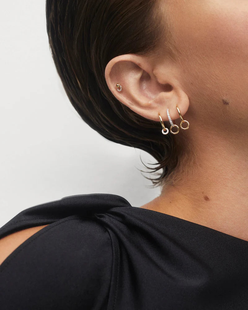 Diamonds and gold Loop single earring