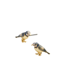 Enamel Blue Tit Stud Earrings